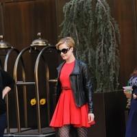 Evan Rachel Wood is seen leaving her Manhattan hotel in a chic red dress | Picture 95375